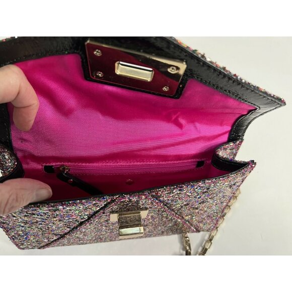 Kate Spade New York Womens Sonia Crossbody Bag Multicolor Flap Chain Glitter S - Picture 5 of 12